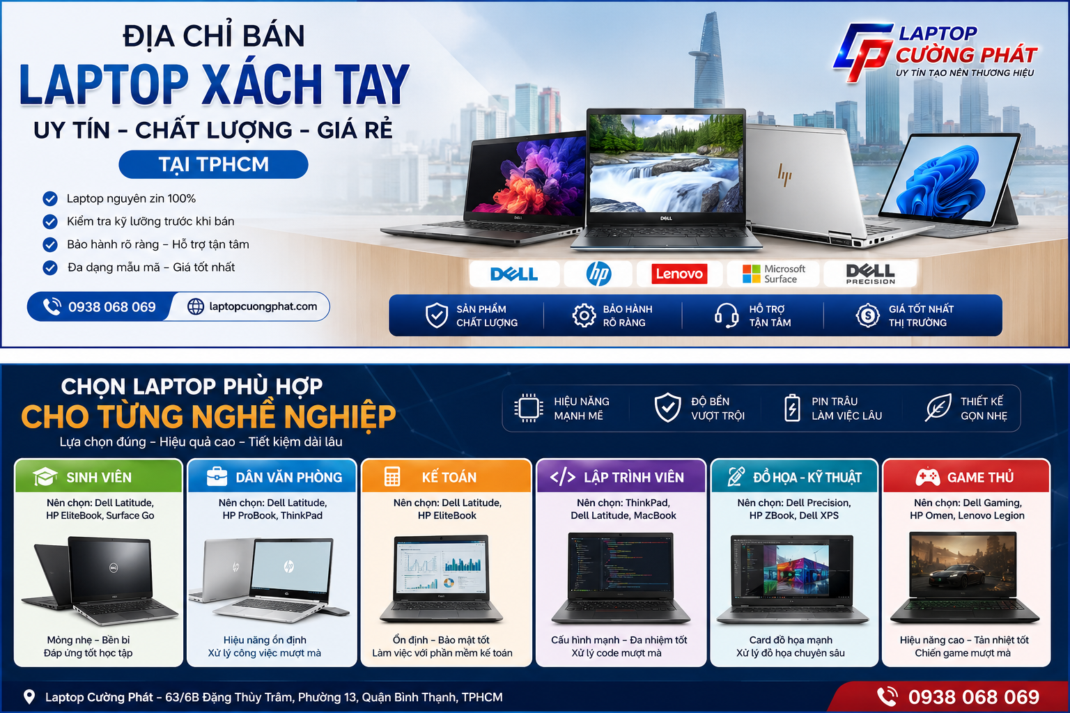 địa chỉ cửa hàng bán laptop xách tay uy tín giá rẻ hcm